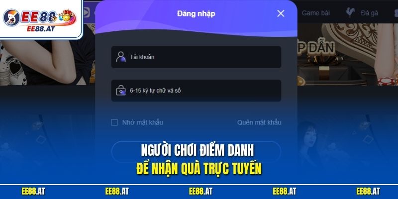 Người chơi điểm danh để nhận quà trực tuyến